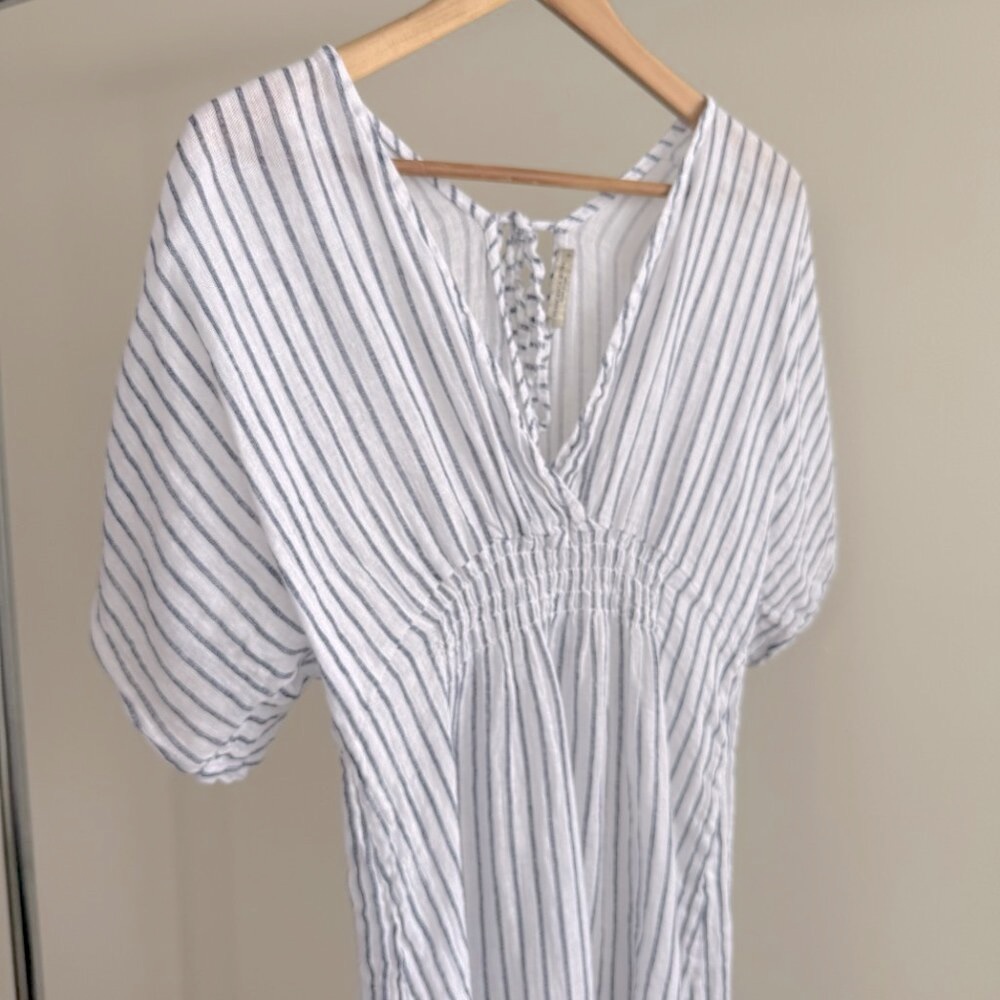 Francesca Bettini Striped Linen Dress